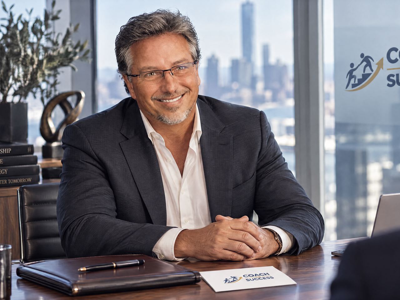 Steven C. Lindstrom, President of Coach to Success, at his desk